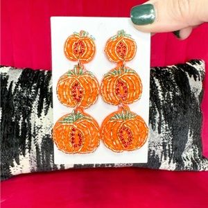 ✨NEW✨Fall Beaded Pumpkin Earrings!